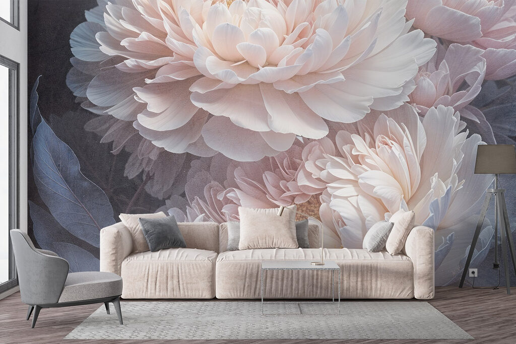 Peonie rosa su antracite — ambiente 5