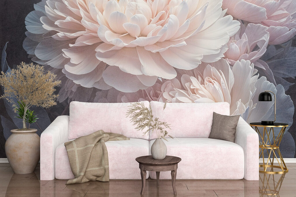 Peonie rosa su antracite — ambiente 6