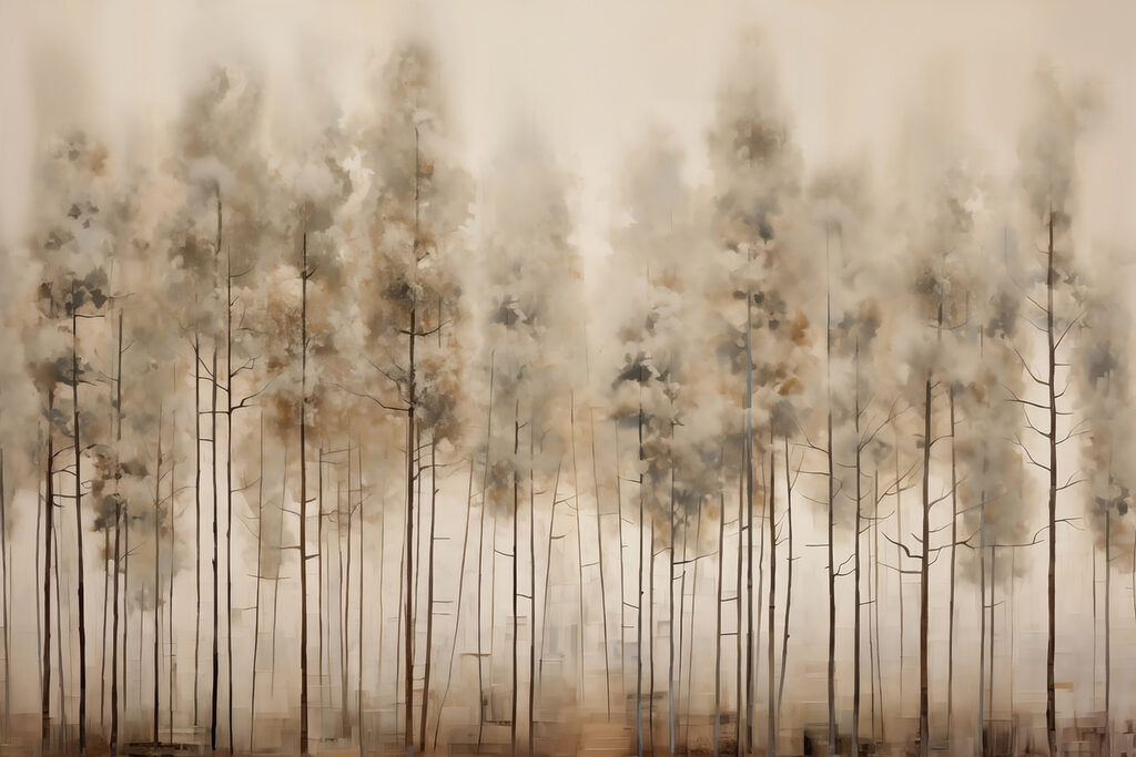 Alberi alti in sepia — design completo