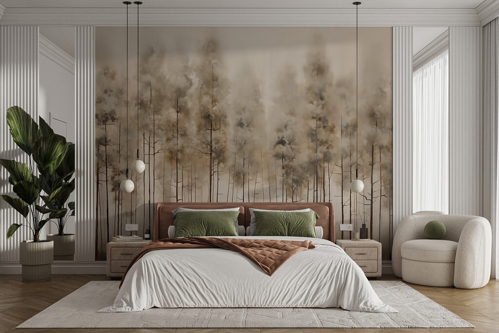 Alberi alti in sepia — ambiente 1