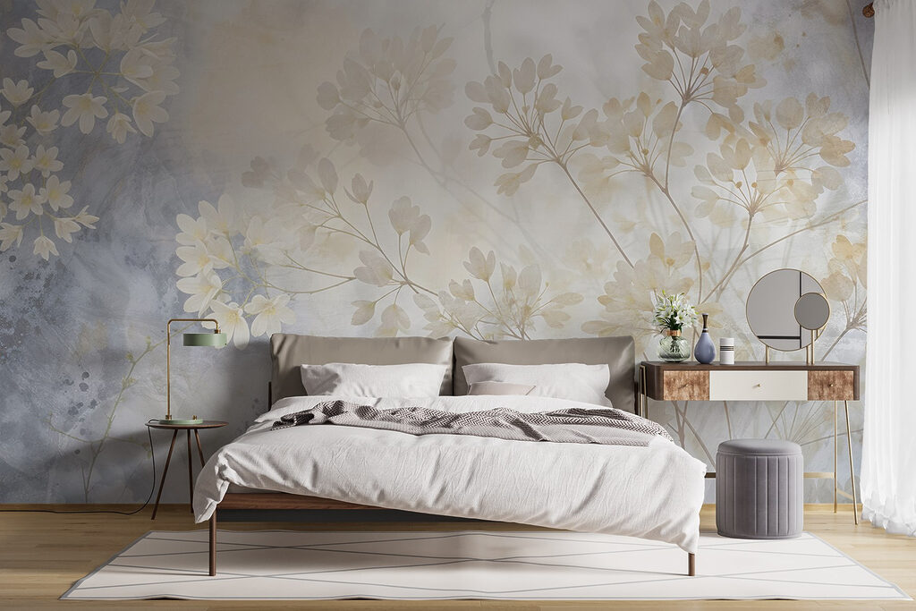 Rami fioriti in azzurro — ambiente 2