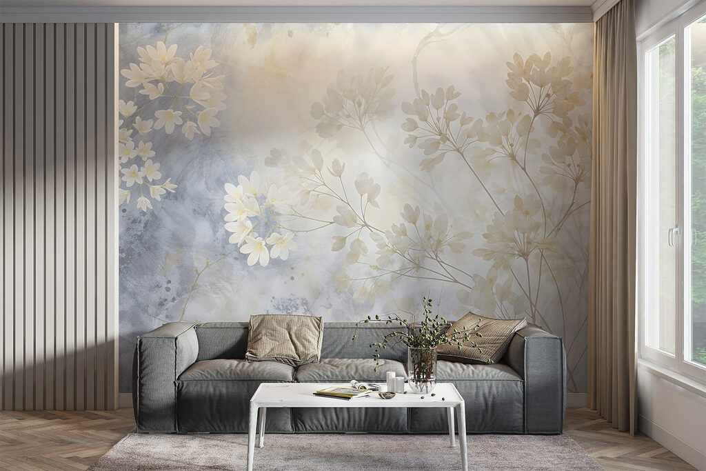 Rami fioriti in azzurro — ambiente 3