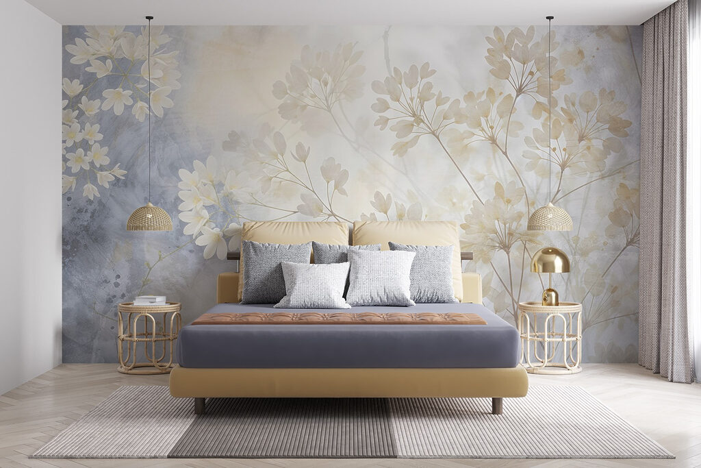 Rami fioriti in azzurro — ambiente 4
