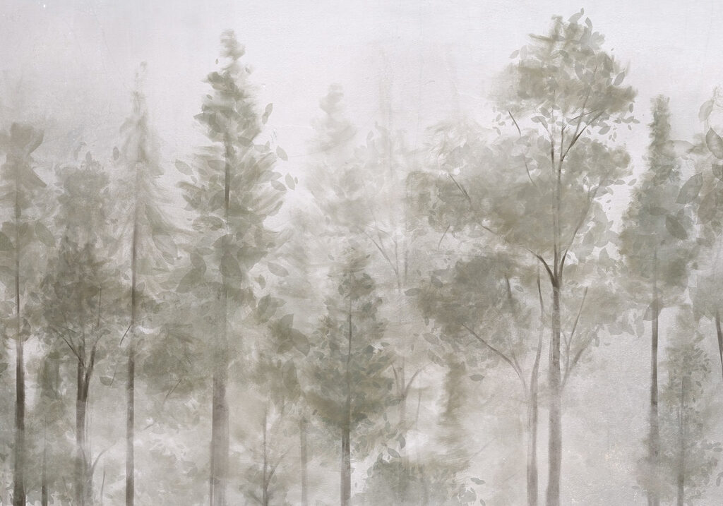Tronchi chiari nella nebbia — design completo