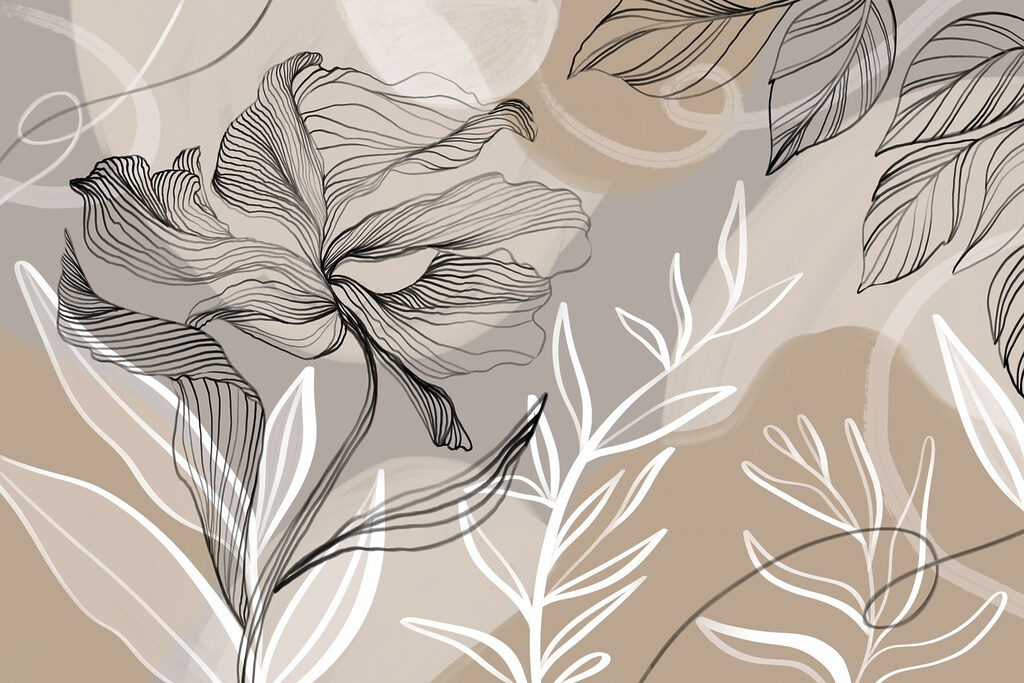 Fiori disegnati, campi caldi — design completo