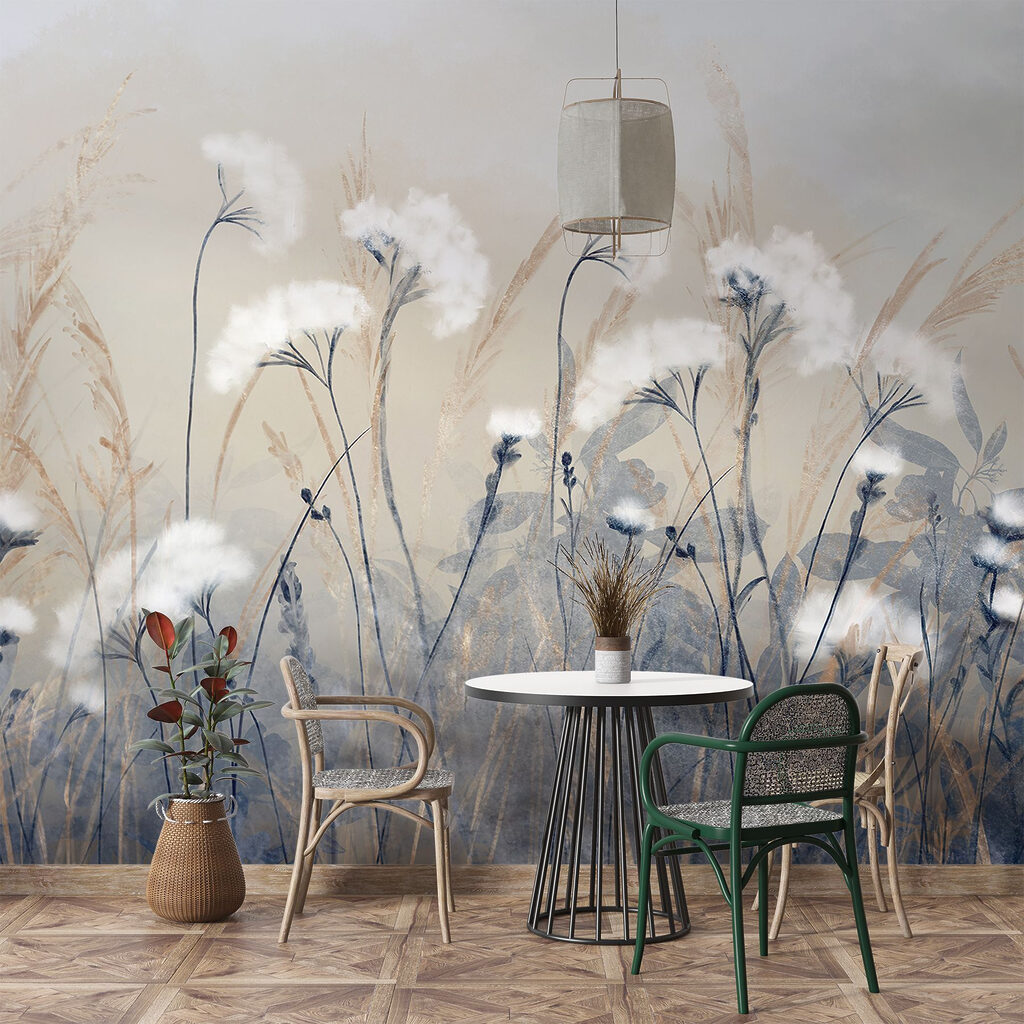 Steli scuri su blu — ambiente 5