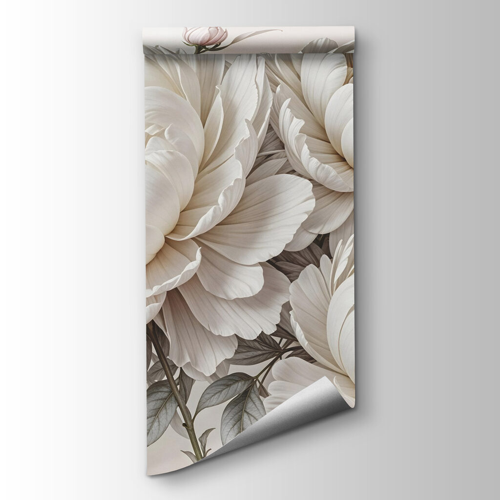 Peonie bianche e foglie — vista del prodotto