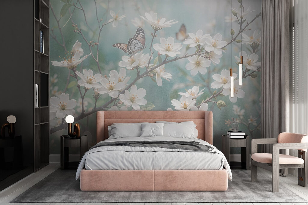 Farfalle e fiori bianchi — ambiente 2