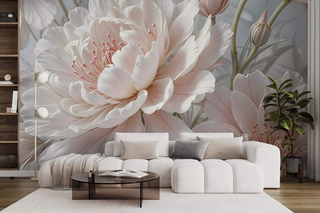Fiore bianco e rosa — ambiente 6