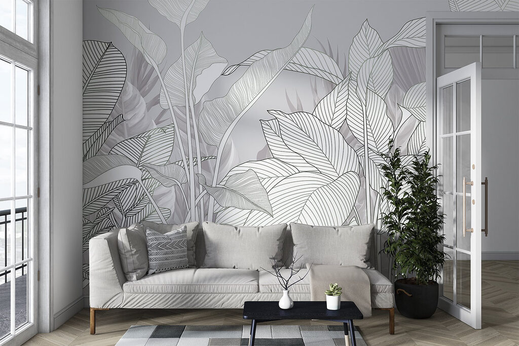Foglie bianche nervate — ambiente 1