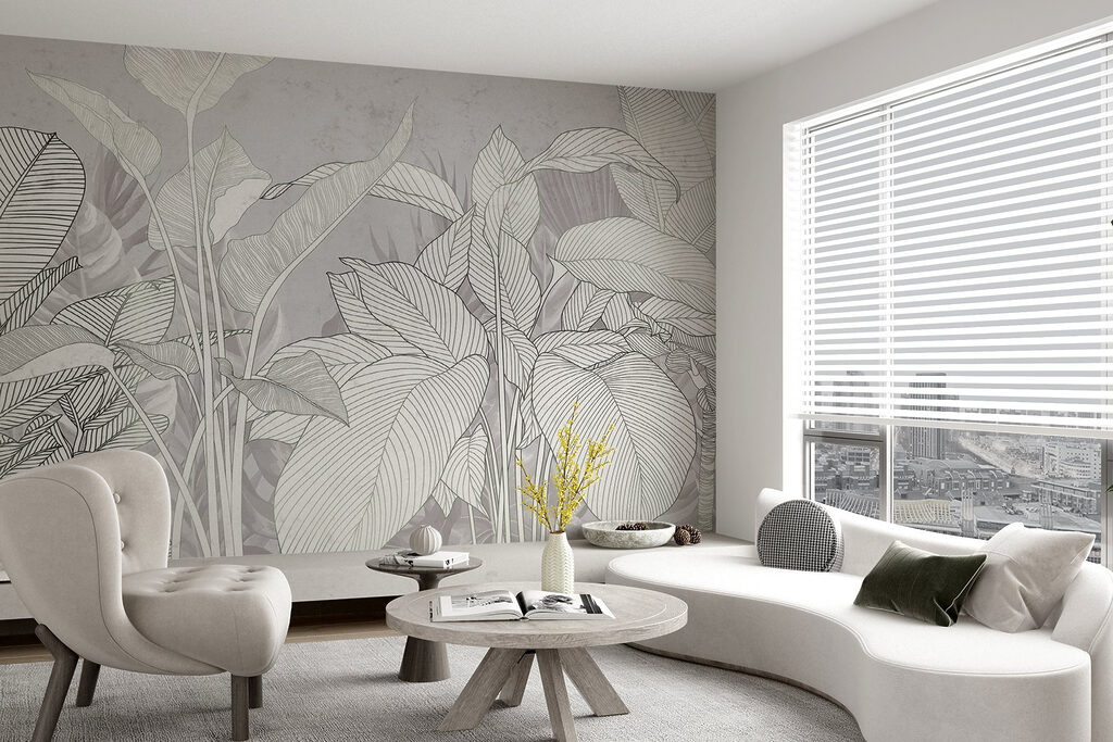 Foglie bianche nervate — ambiente 3