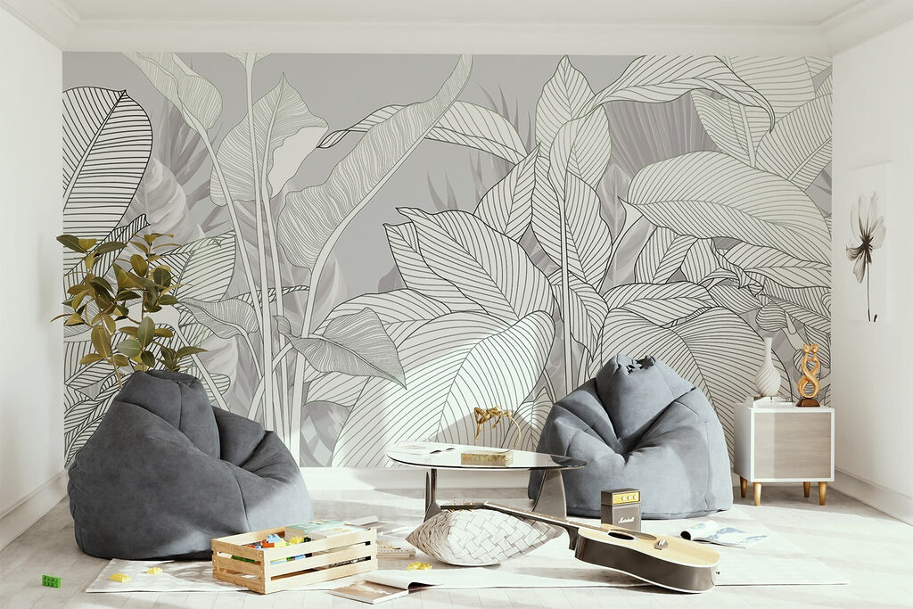 Foglie bianche nervate — ambiente 5