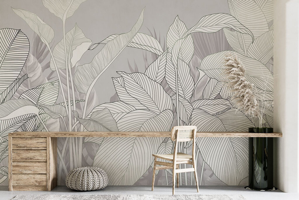 Foglie bianche nervate — ambiente 6