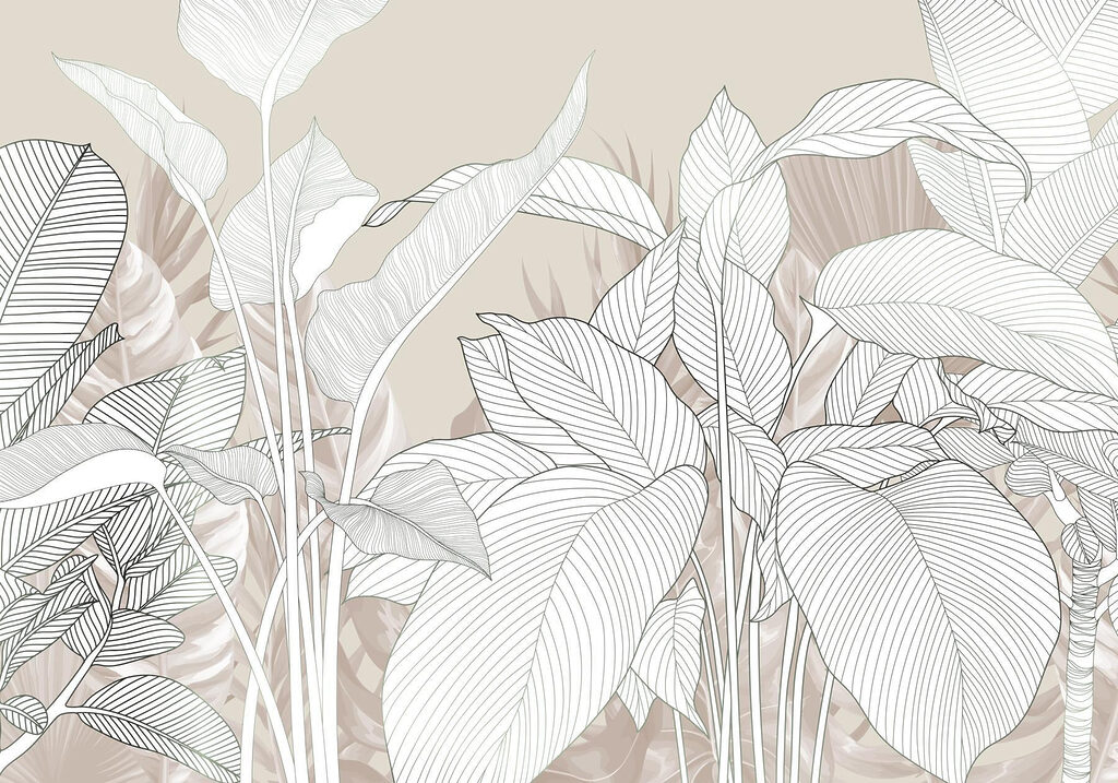 Foglie bianche nervate — design completo