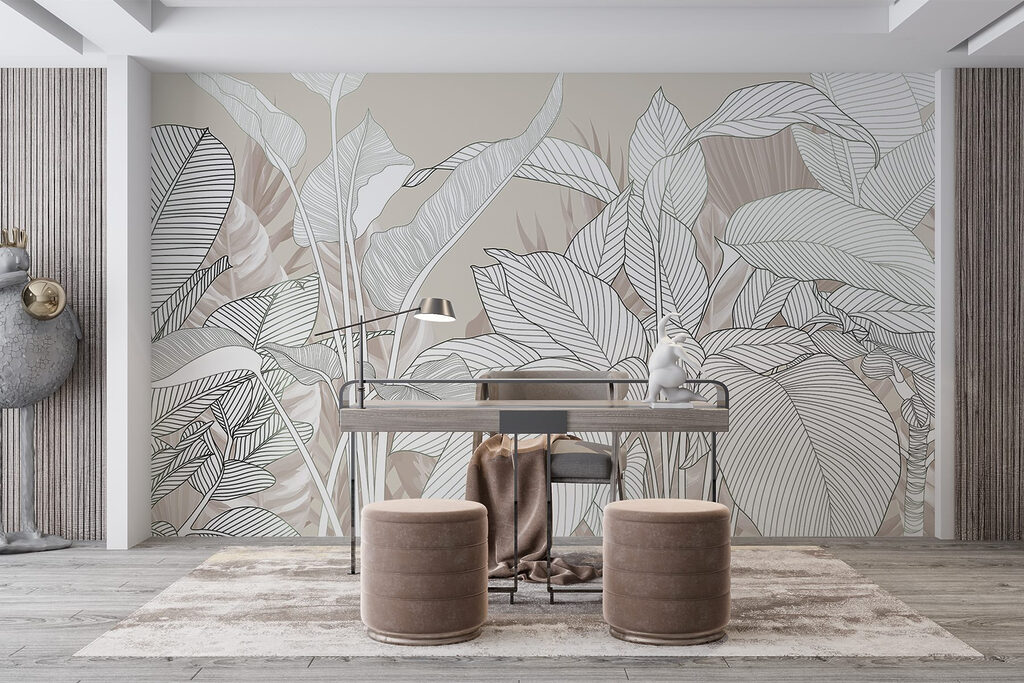 Foglie bianche nervate — ambiente 6