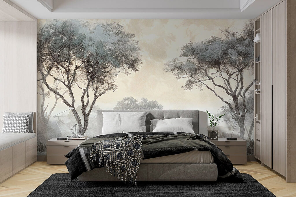 Chiome di alberi in un ambiente