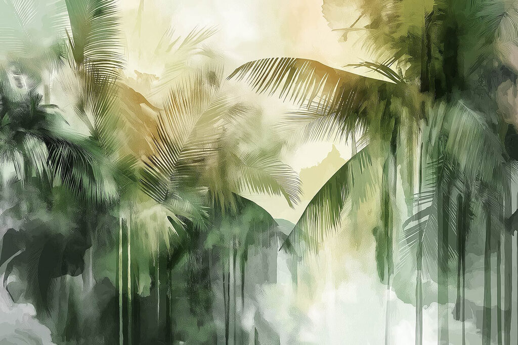 Palme verdi a pennellate — design completo