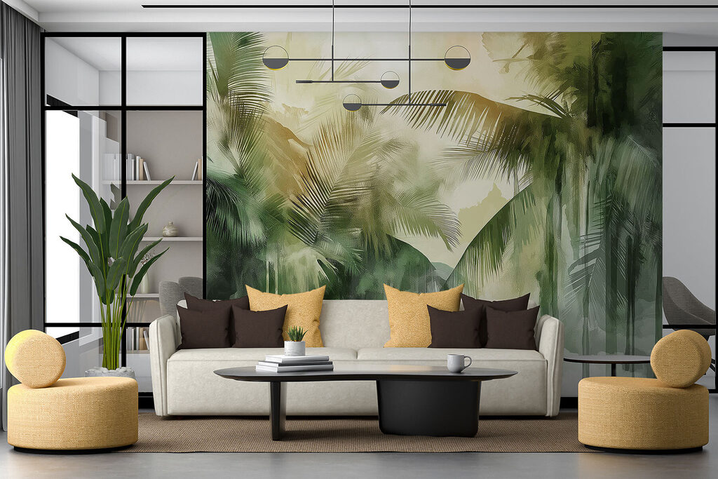 Palme verdi a pennellate — ambiente 3