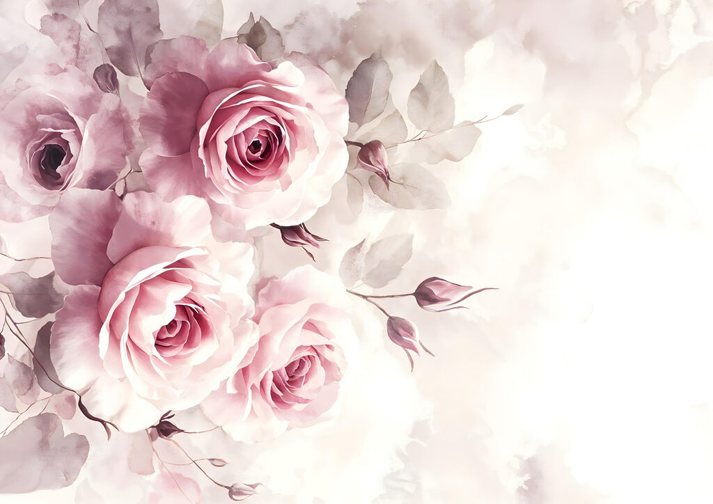 Rose rosa a sinistra — design completo