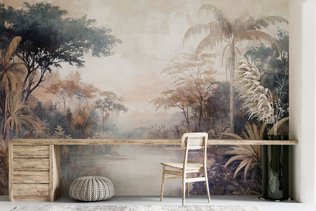 Fiume tra alberi antichi — ambiente 5
