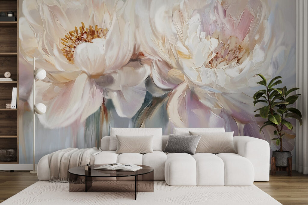 Peonie bianche su pastello — ambiente 3