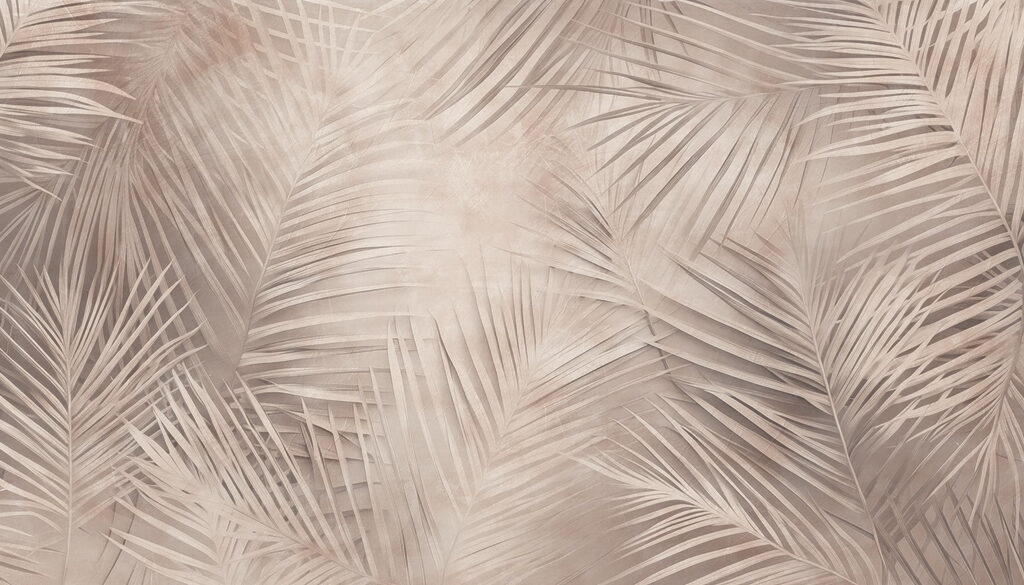 Palme fitte su taupe — design completo