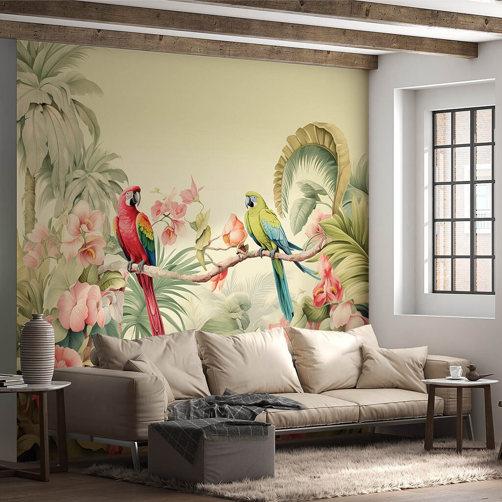 Pappagalli nel giardino fiorito — ambiente 3