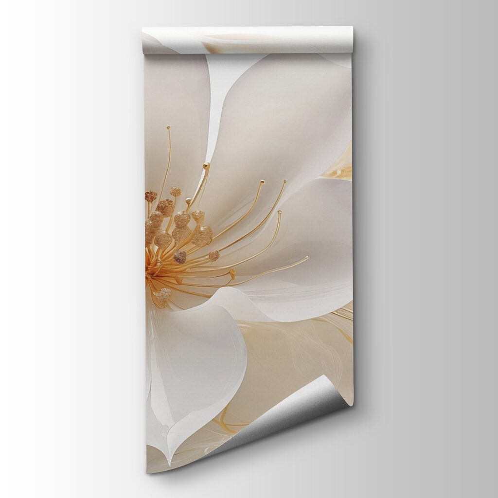 Fiore bianco e dorato — vista del prodotto