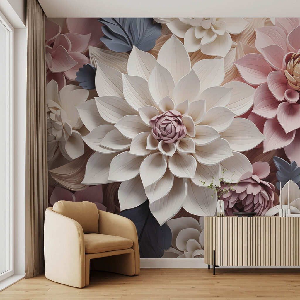 Fiori in rilievo pastello — ambiente 3