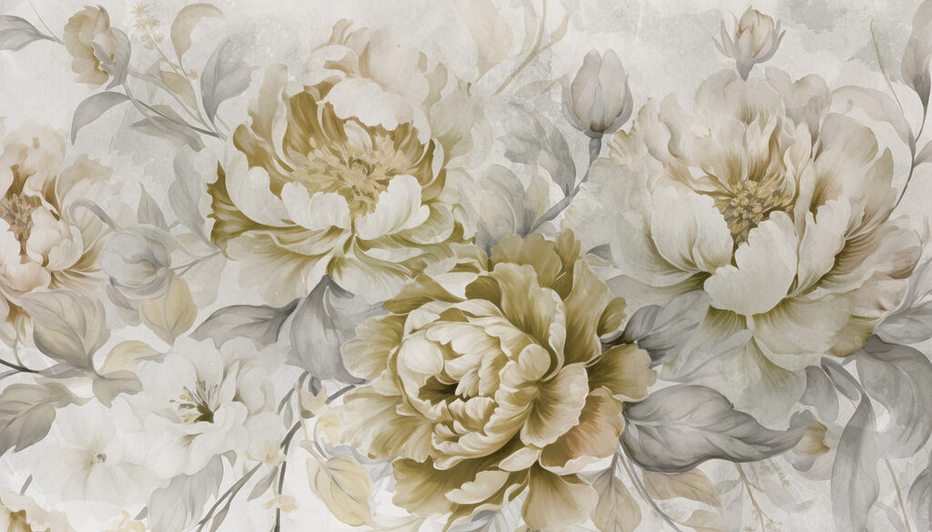 Peonie ad acquerello — design completo