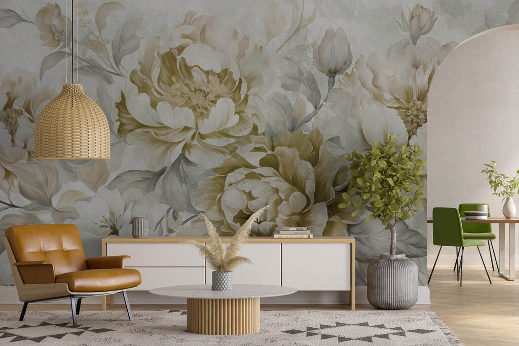 Peonie ad acquerello — ambiente 1