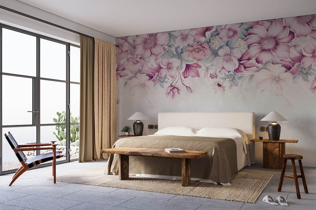 Bordo di fiori rosa — ambiente 1