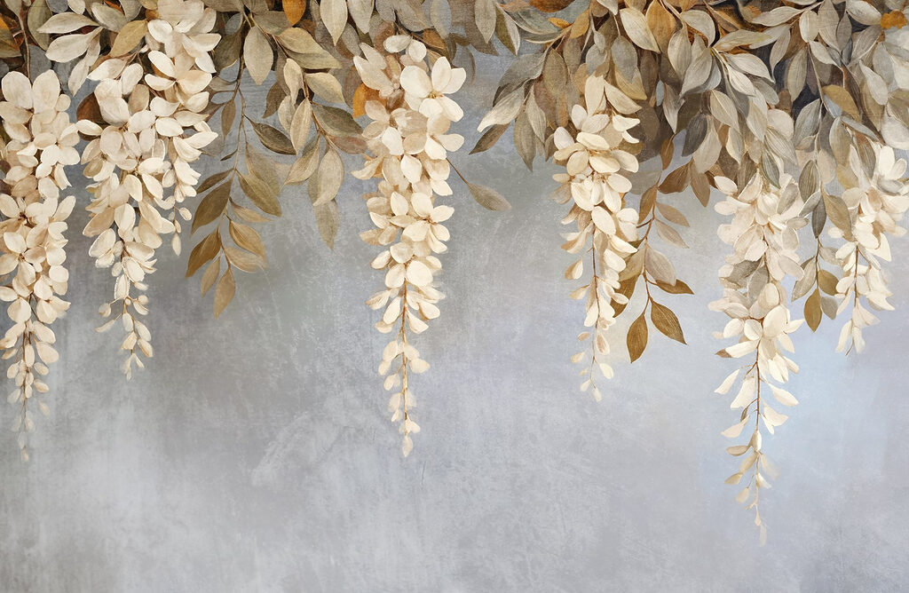 Fiori bianchi pendenti — design completo