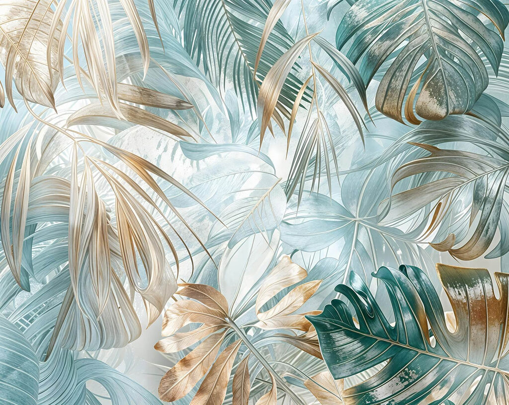Tropicali a strati azzurri — design completo