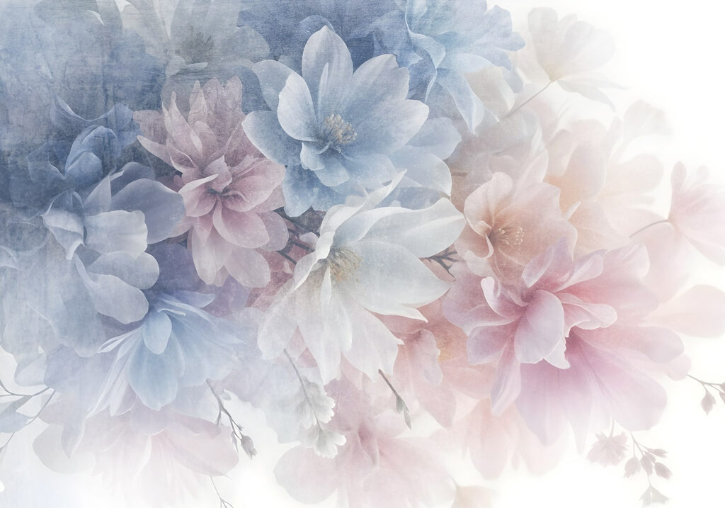 Fiori pastello sfumati — design completo