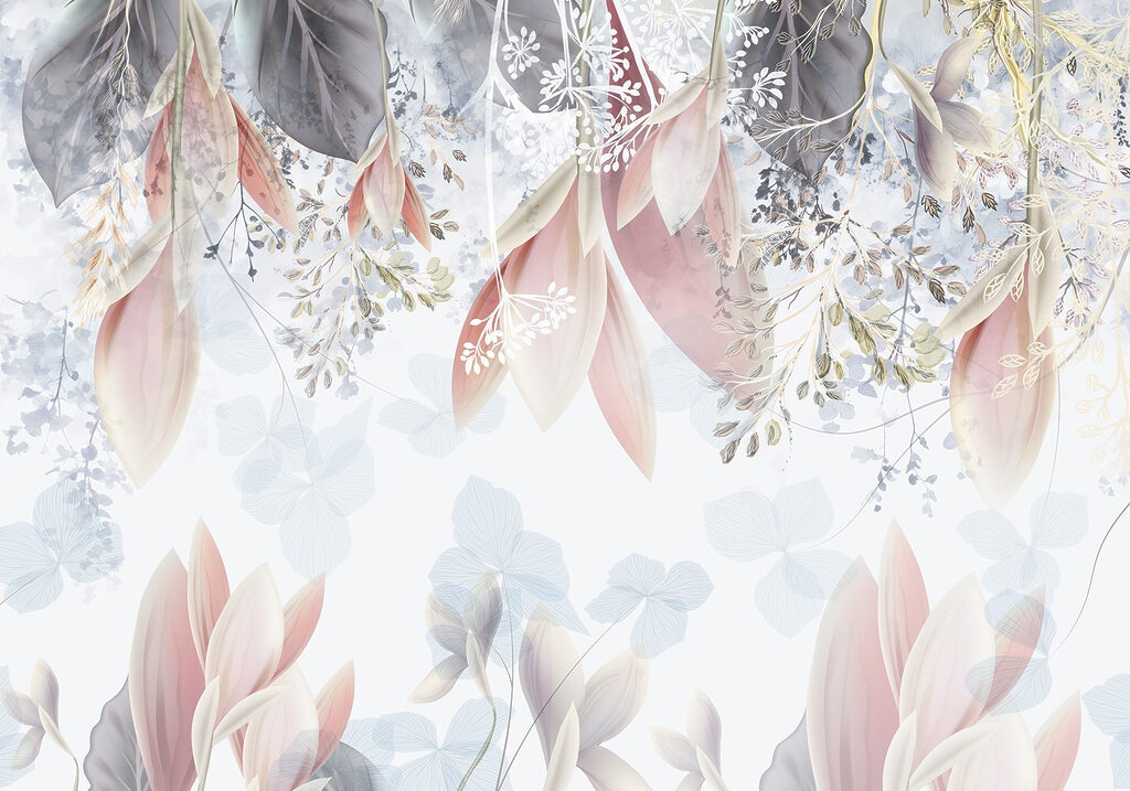Fiori pastello pendenti — design completo