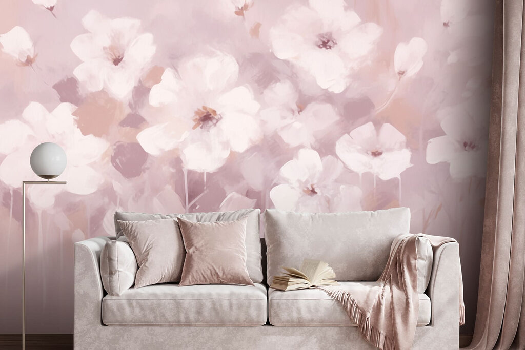 Fiori bianchi su strisce — ambiente 2