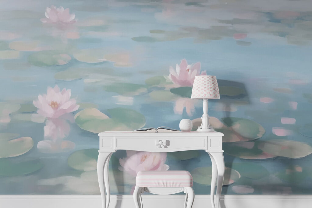 Ninfee rosa sull’acqua — ambiente 1