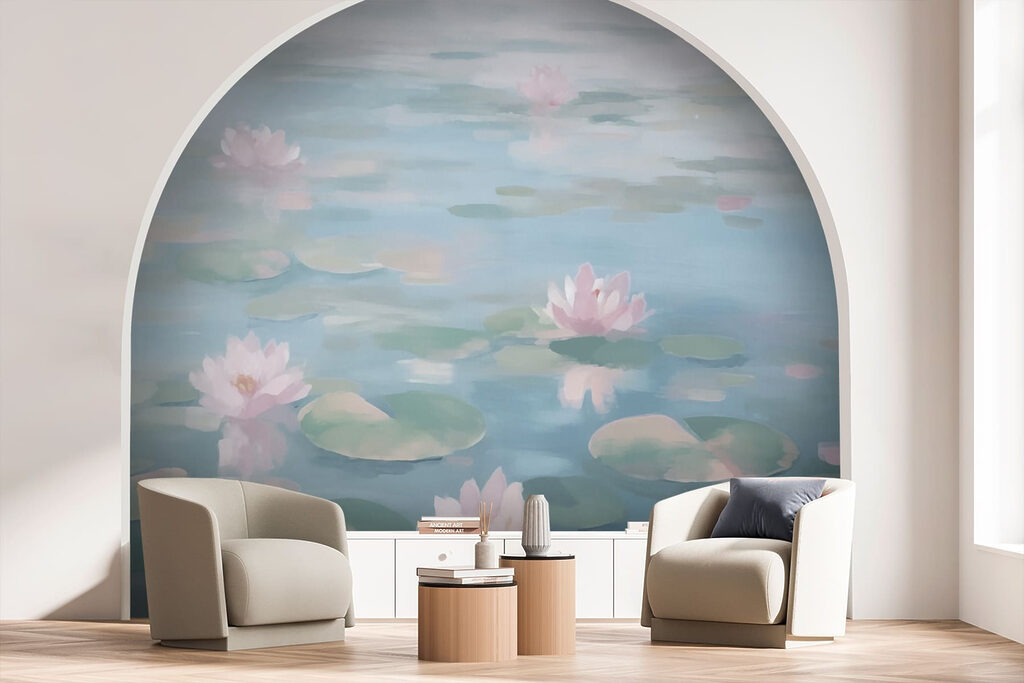 Ninfee rosa sull’acqua — ambiente 2