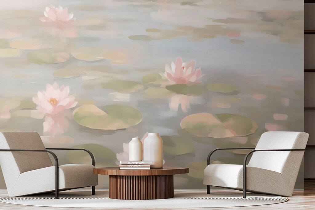 Ninfee rosa sull’acqua — ambiente 3