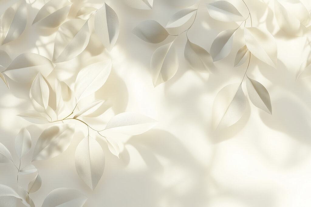 Foglie bianche e ombre — design completo