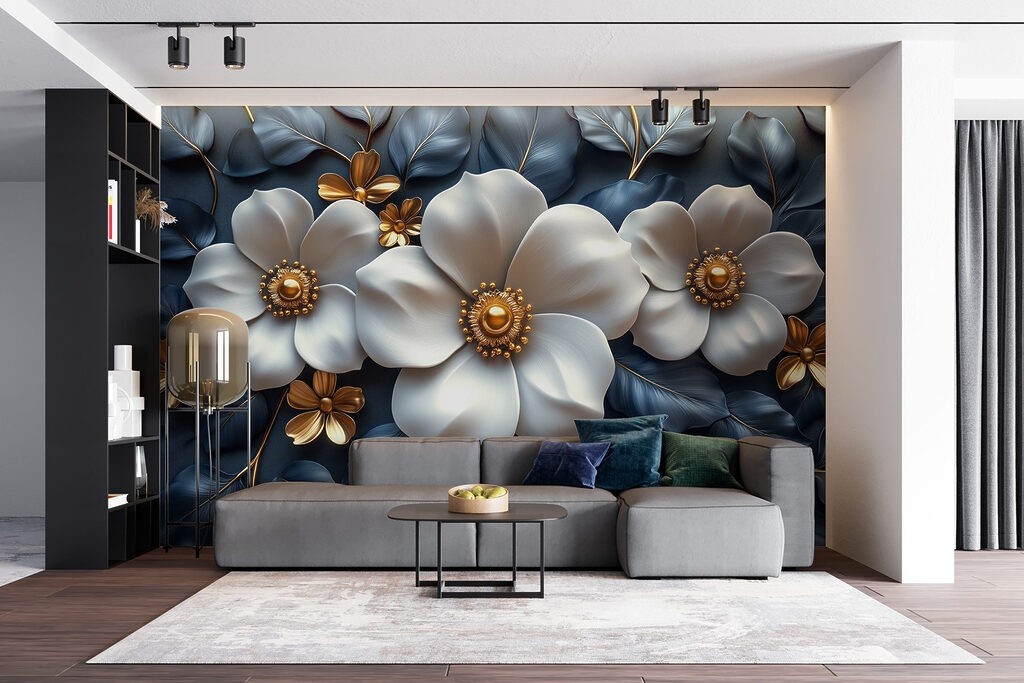Cuori dorati tra foglie — ambiente 4
