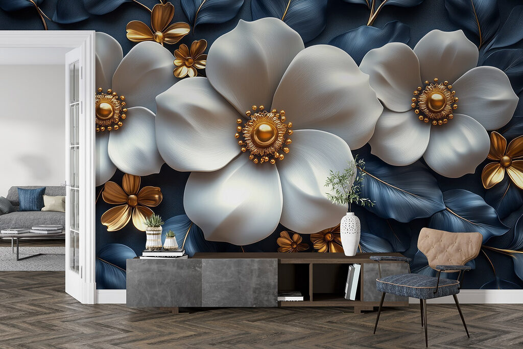 Cuori dorati tra foglie — ambiente 5