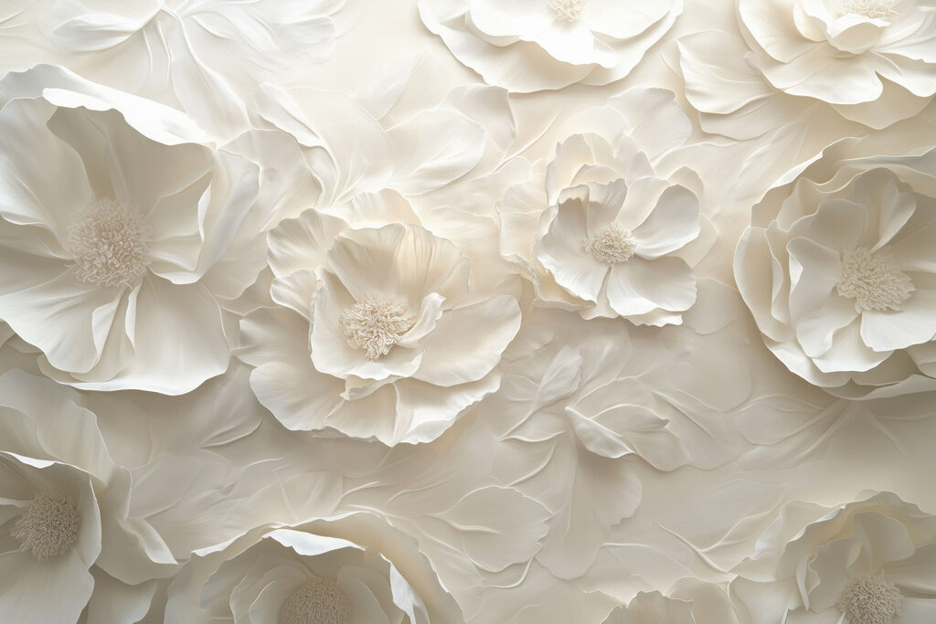 Onde di fiori bianchi — design completo