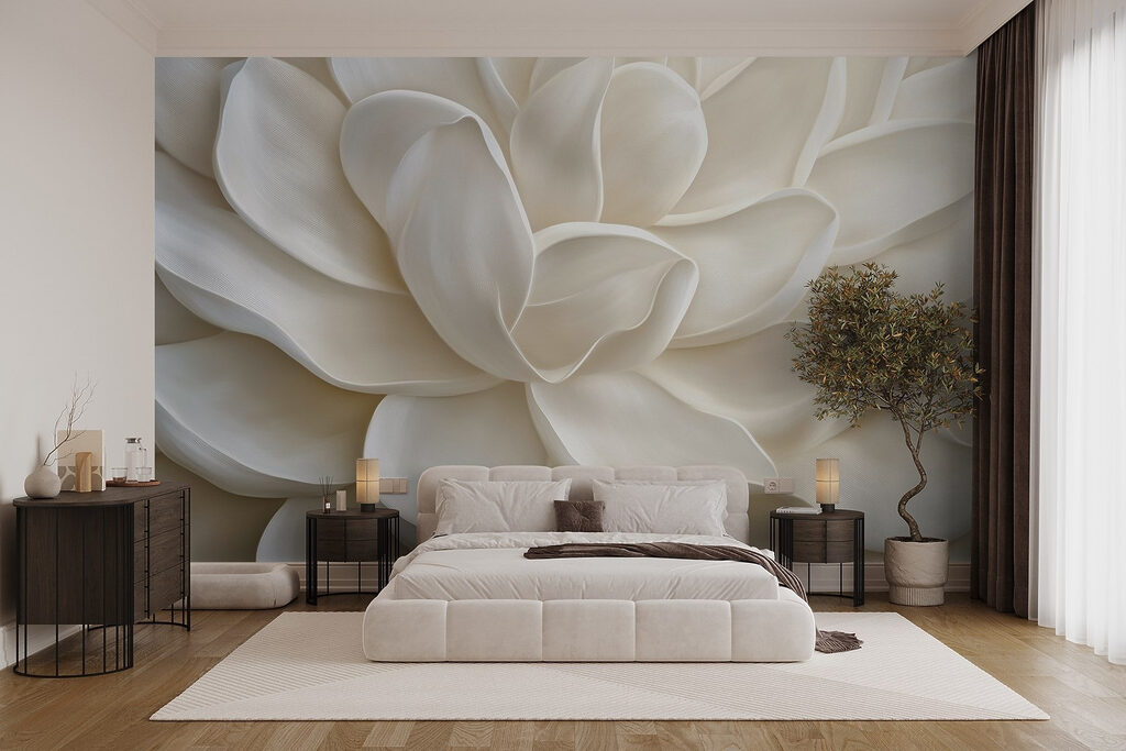 Fiore bianco scultoreo — ambiente 1