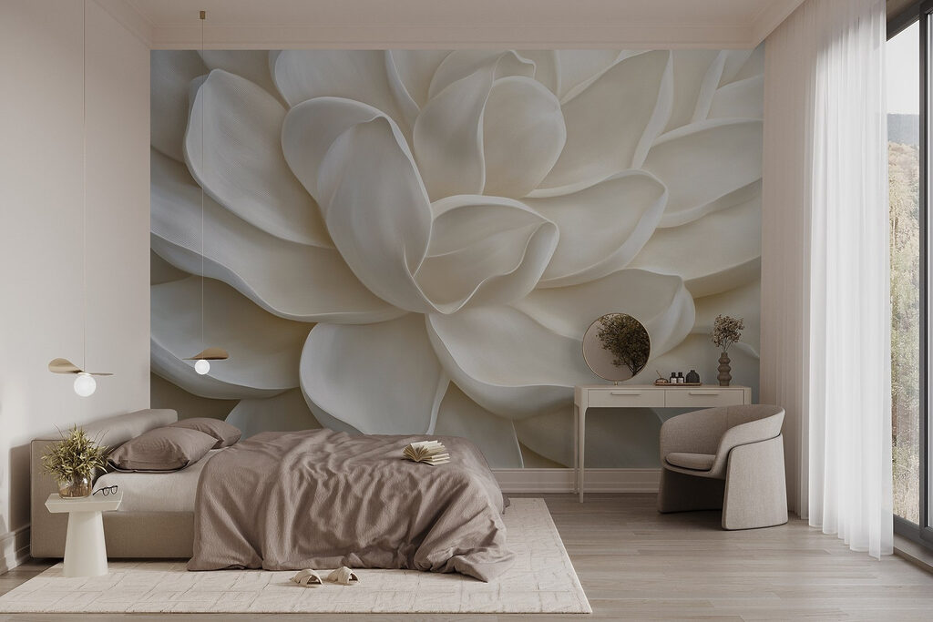 Fiore bianco scultoreo — ambiente 2