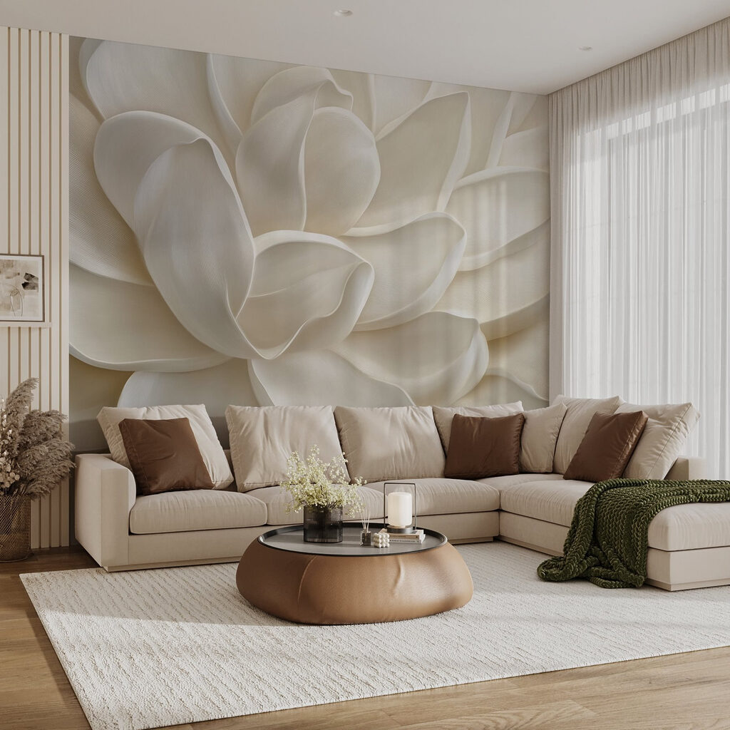 Fiore bianco scultoreo — ambiente 3