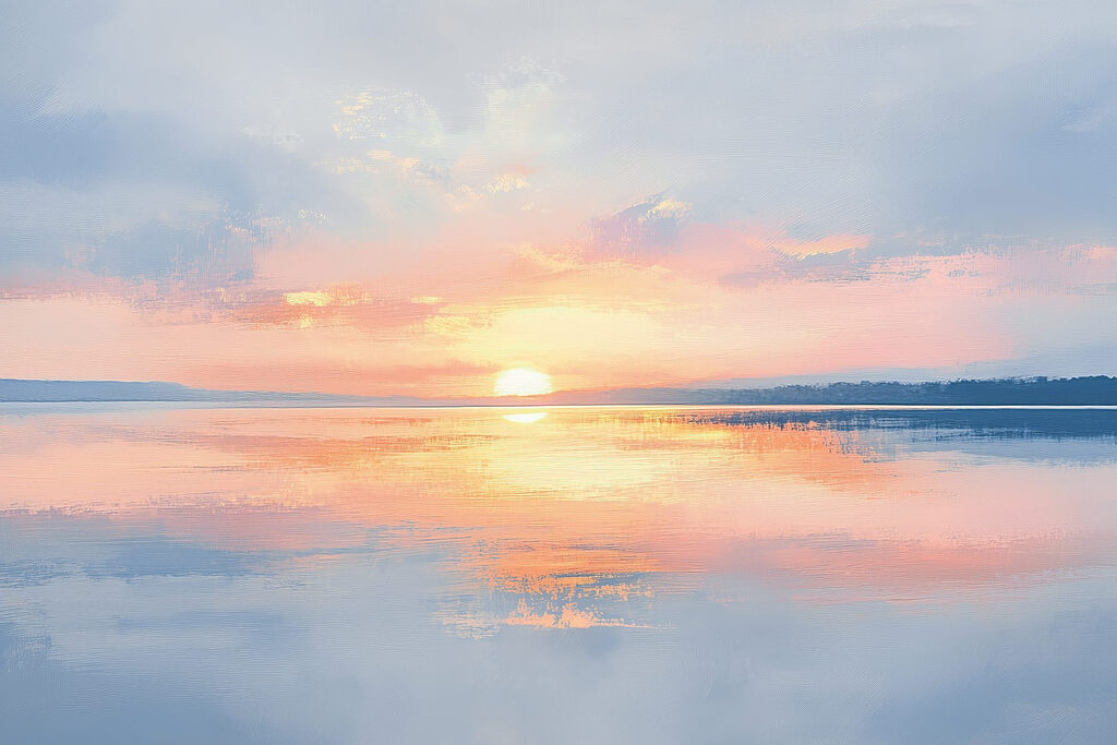Sole serale sul lago — design completo