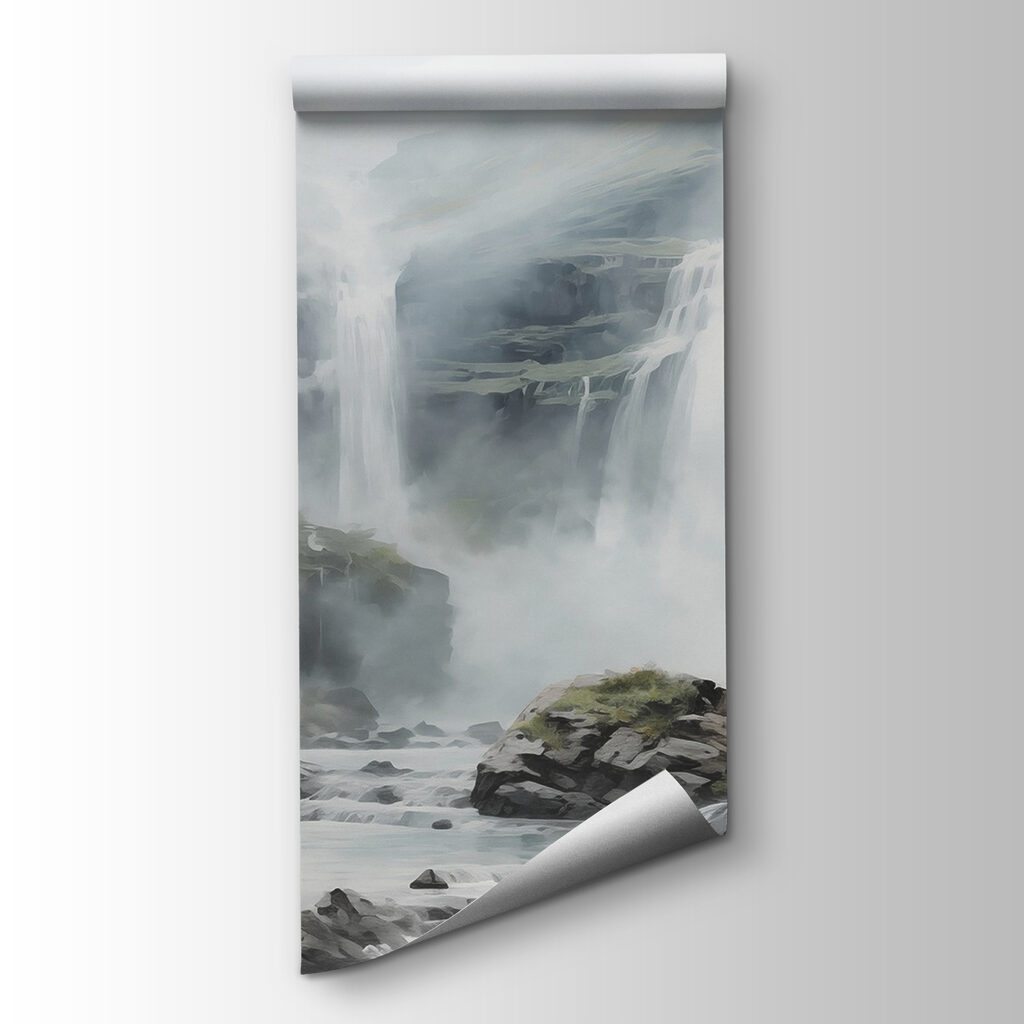 Cascata su rocce grigie — vista del prodotto
