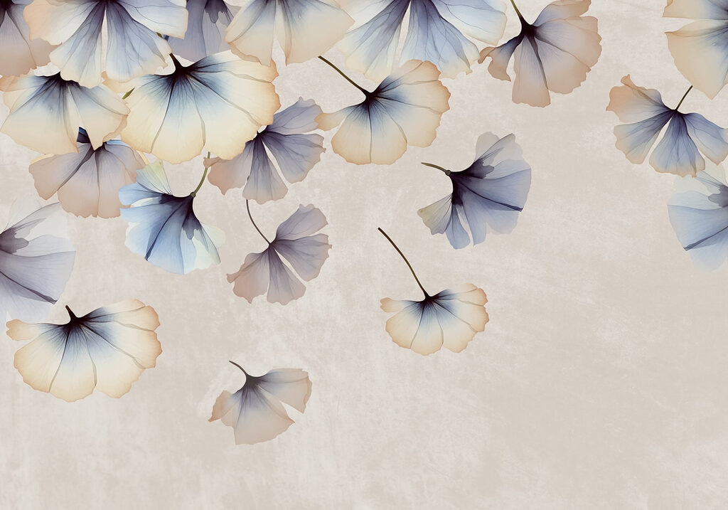 Foglie di ginkgo blu — design completo